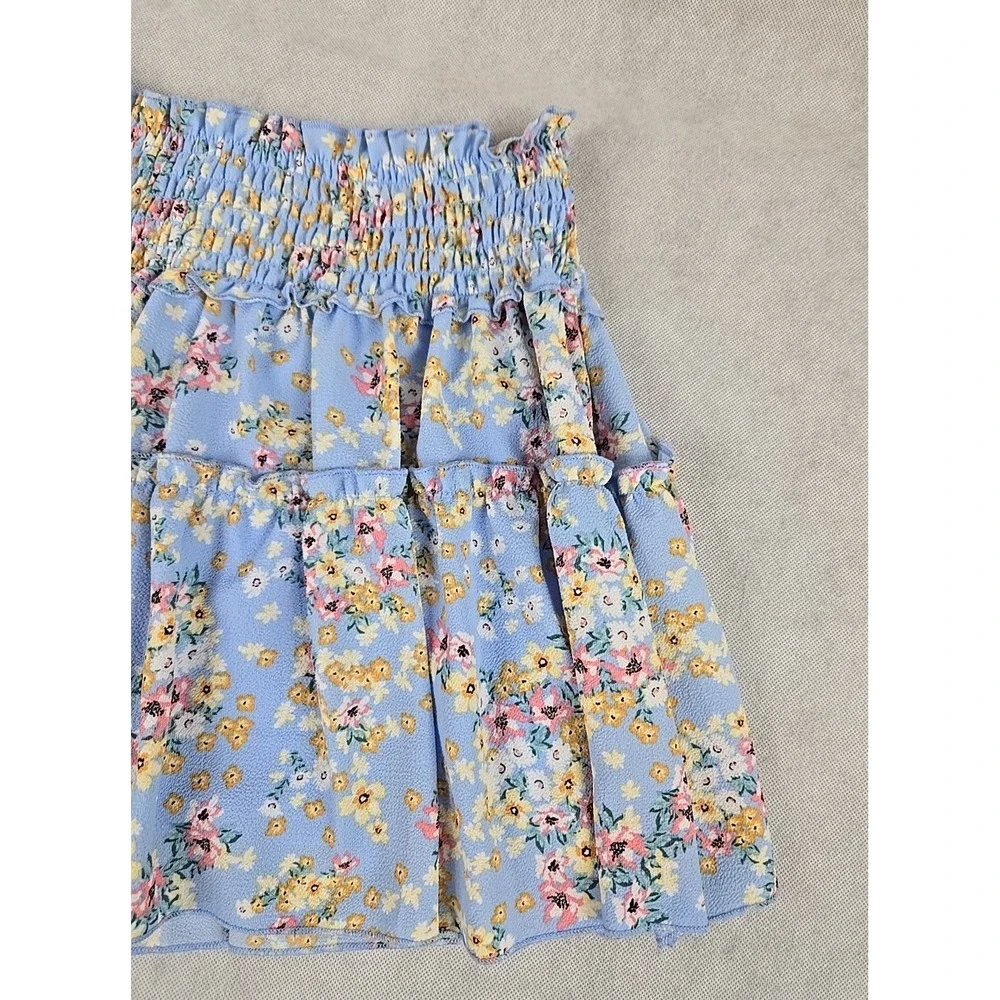 Knitworks Girls Size Large (14) Set Shirt Skirt Blue Floral Outfit‎ Summer NEW